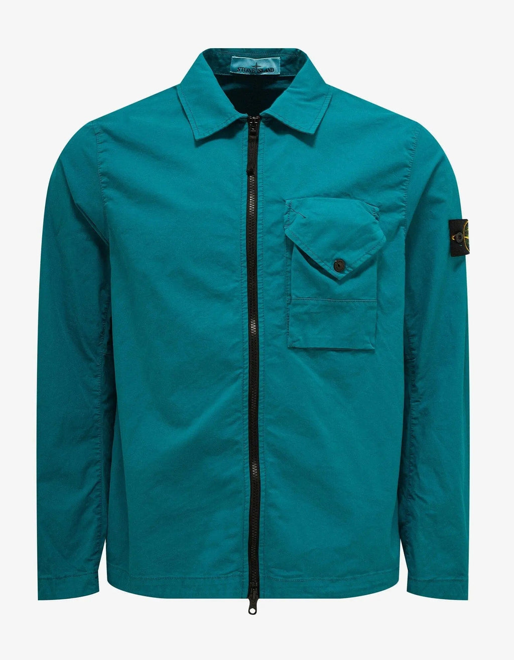 Stone Island Turquoise Blue Garment Dyed Overshirt Zoo Fashions