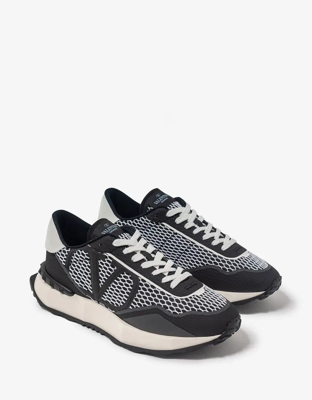 Black and white valentino trainers hotsell