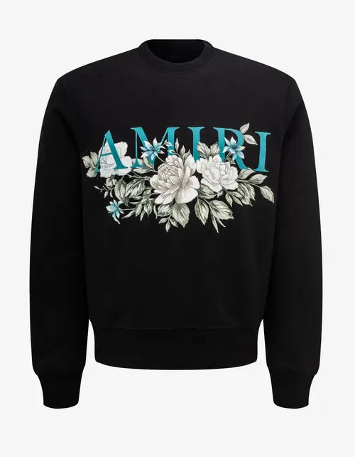 Black Floral Amiri Logo Sweatshirt