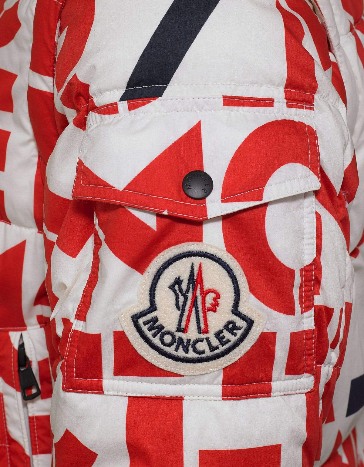 2 Moncler 1952 Moncler Jehan All-Over Logo Print Nylon Down Jacket