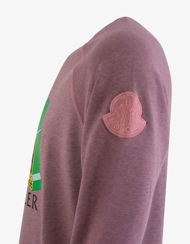 2 Moncler 1952 Bordeaux Logo Print Sweatshirt