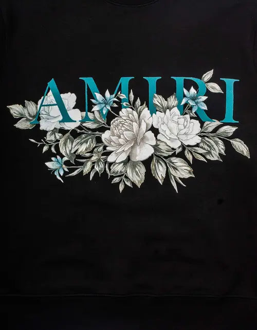 Black Floral Amiri Logo Sweatshirt