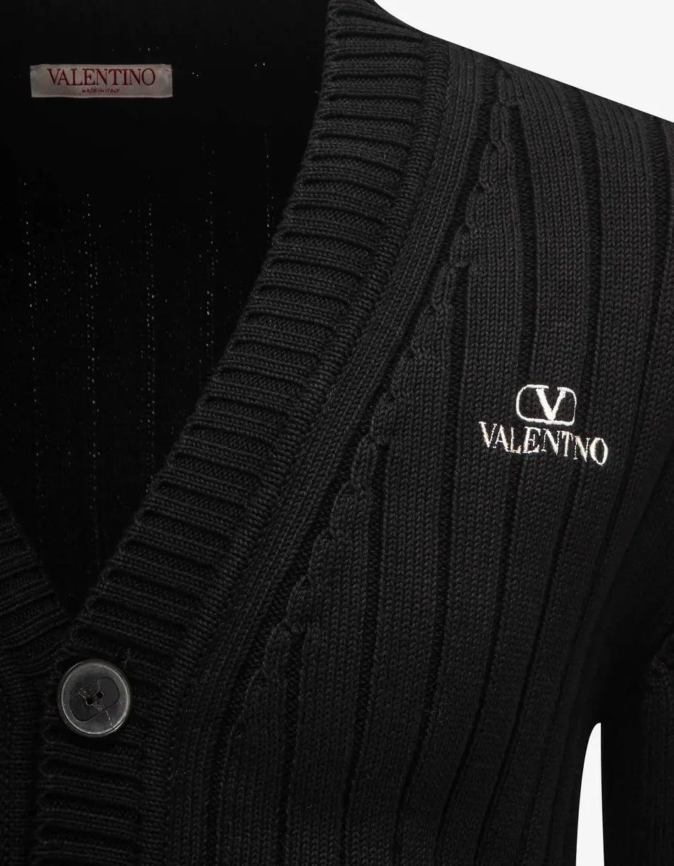 Valentino Garavani Black VLogo Cardigan