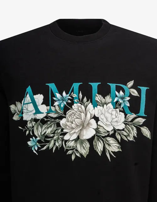 Black Floral Amiri Logo Sweatshirt