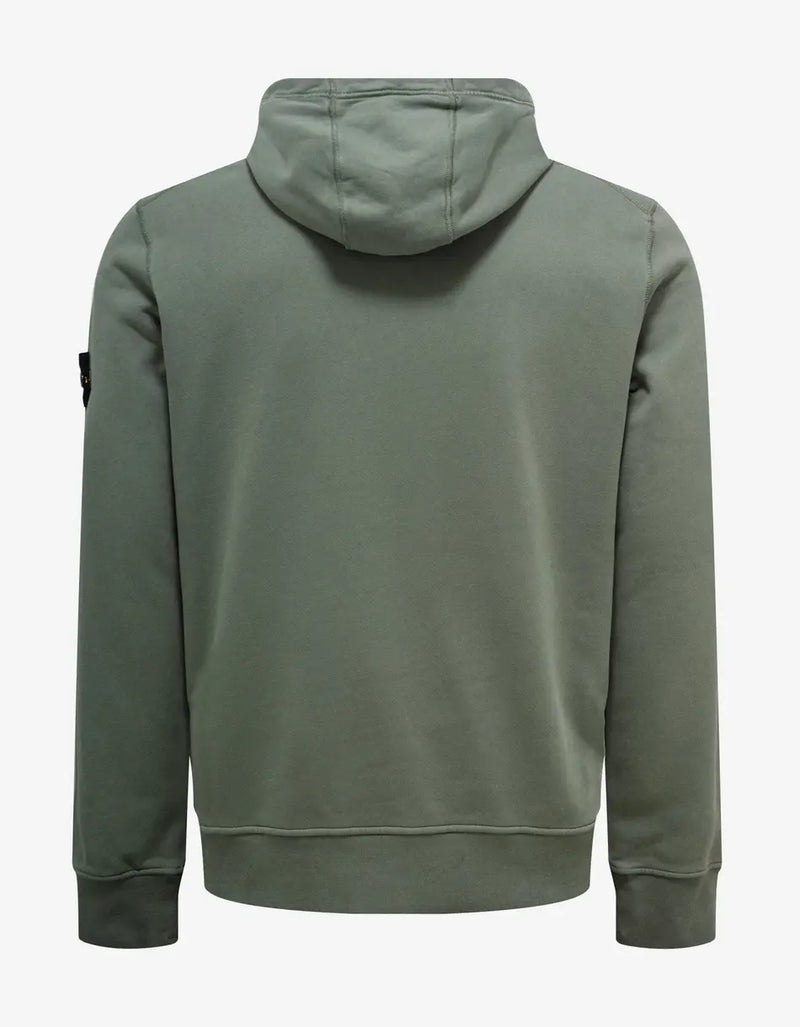 Stone Island Green Garment Dyed Hoodie