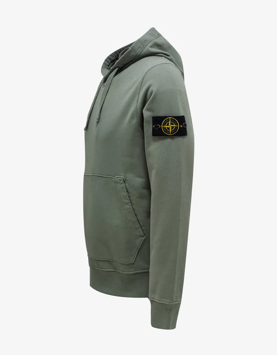 Stone Island Green Garment Dyed Hoodie