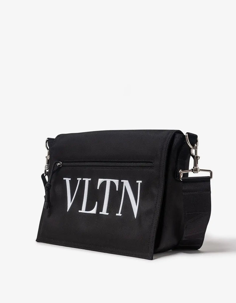 Valentino Garavani Black VLTN Nylon Messenger Bag