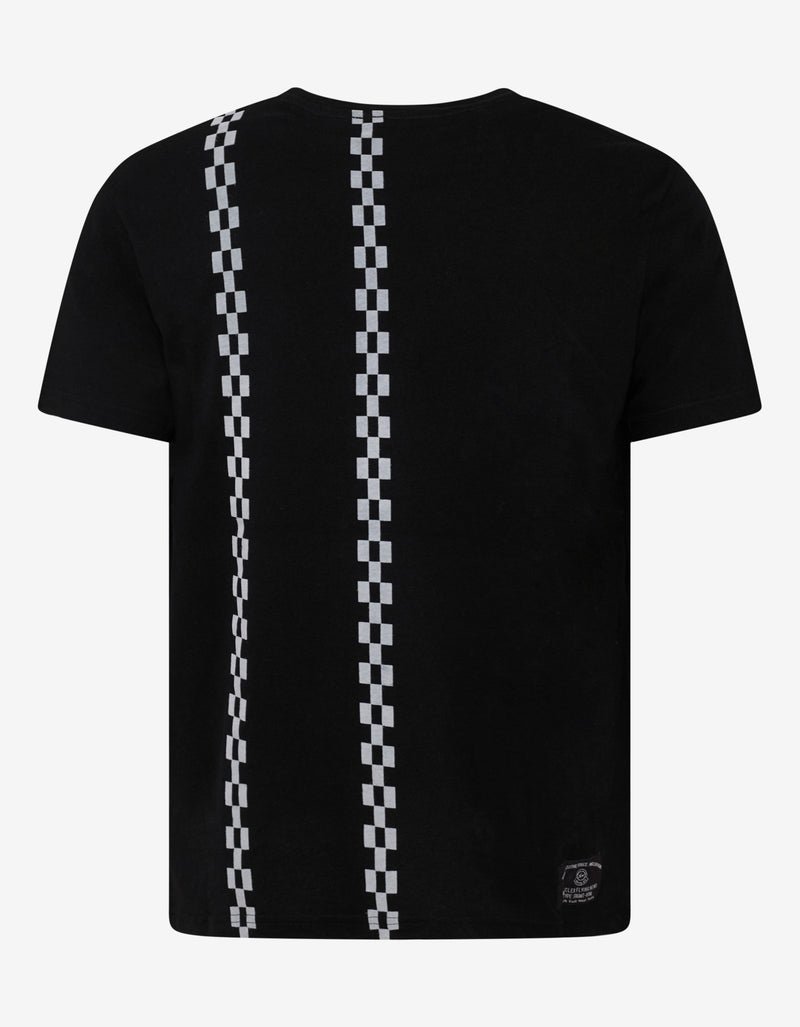 7 Moncler Fragment Hiroshi Fujiwara Black Checkered Graphic T-Shirt