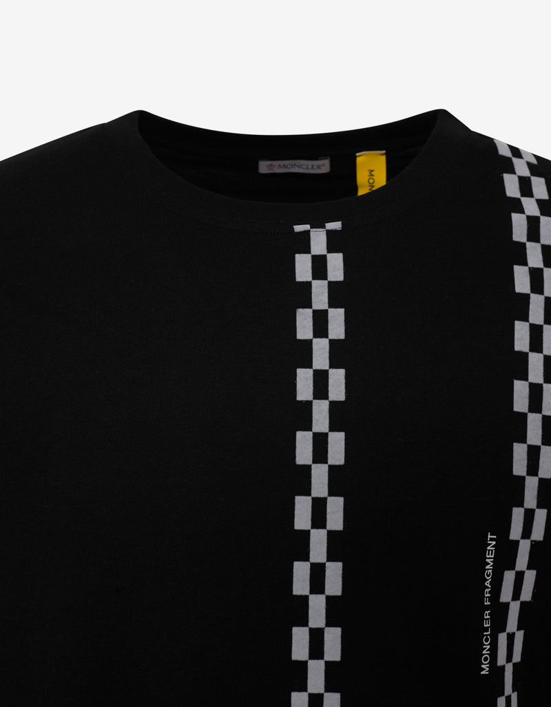 7 Moncler Fragment Hiroshi Fujiwara Black Checkered Graphic T-Shirt