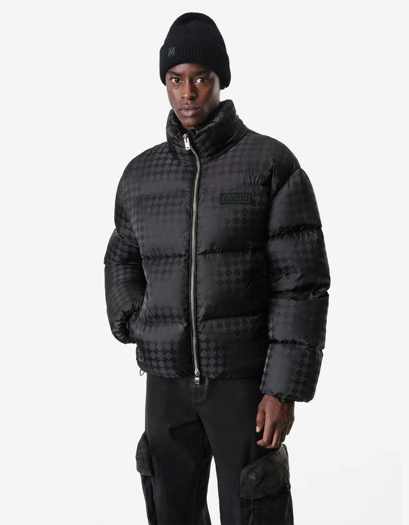 Amiri Black MA Quad Jacquard Down Jacket