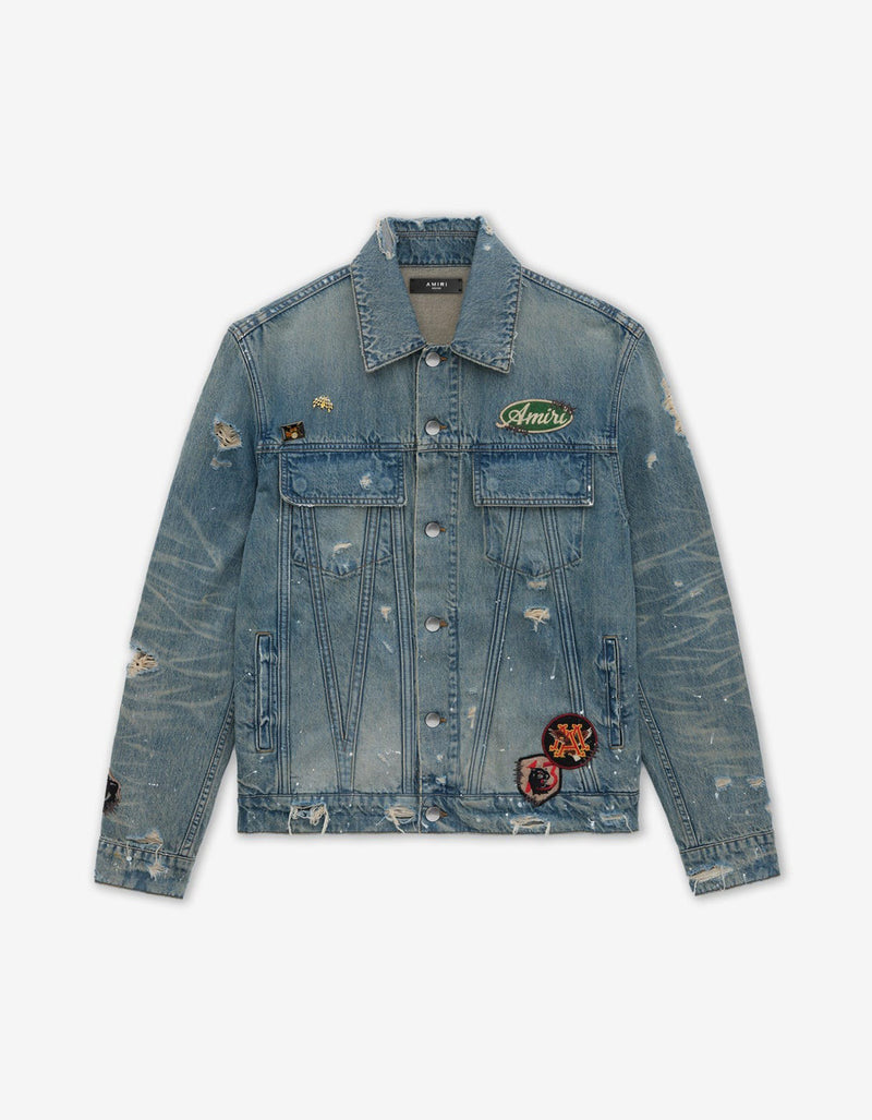 Amiri Blue Vintage Pegasus Trucker Jacket amdntr1019 406