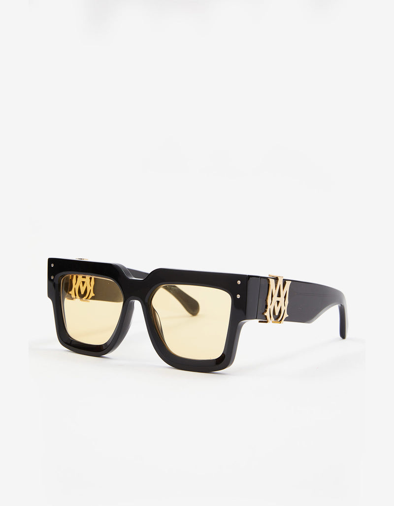 Amiri Black and Yellow Jumbo MA Sunglasses amacsn1001-084