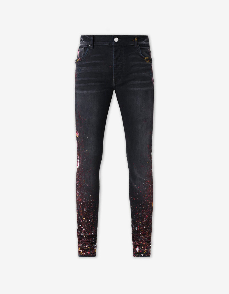 Amiri Paint Splatter Aged Black Jeans amdnsy1134-023