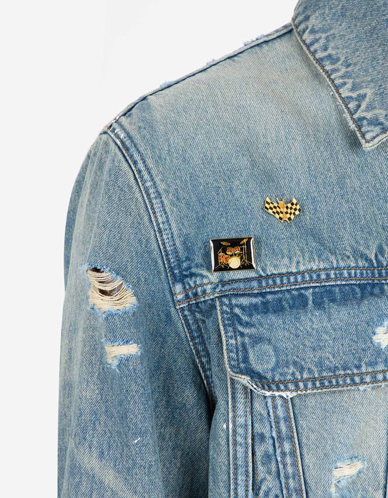 Amiri Blue Vintage Pegasus Trucker Jacket amdntr1019 406