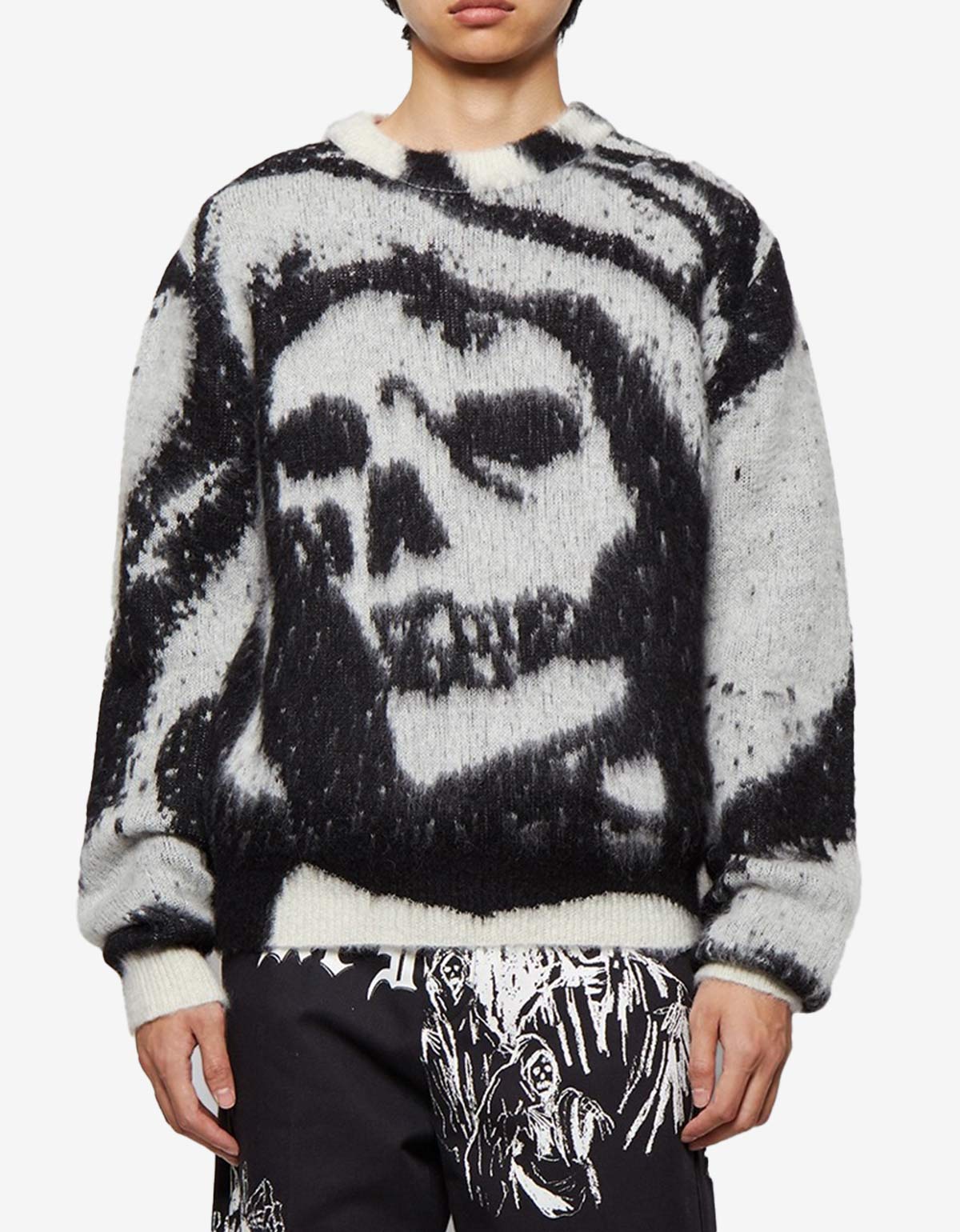 Amiri x Wes Lang Grey Reaper Mohair Sweater