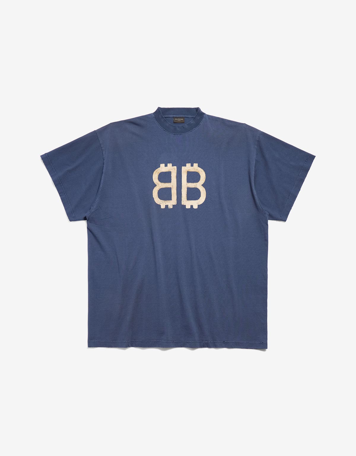 Balenciaga Blue Oversized Crypto T-Shirt