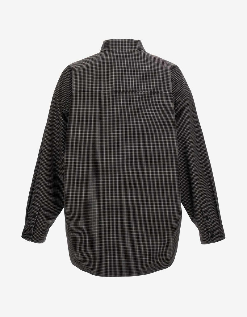 Balenciaga Grey Check Outerwear Shirt