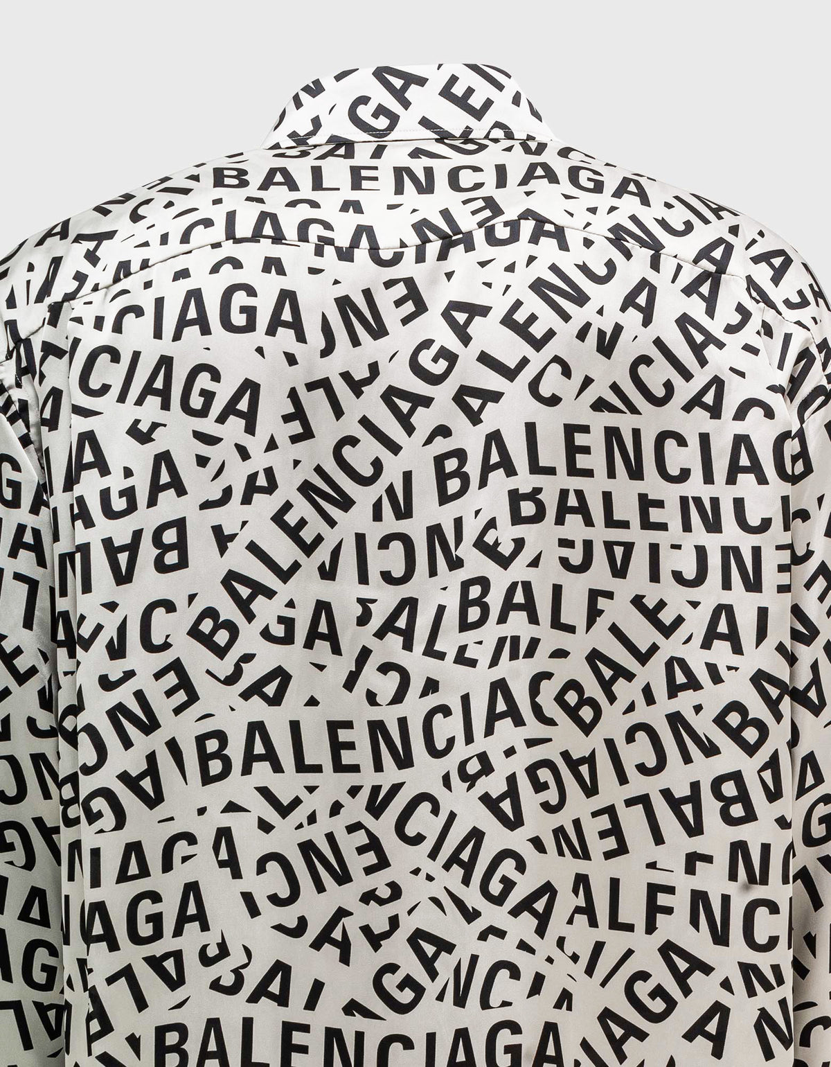 Balenciaga Grey Logo Strips Large Fit Shirt