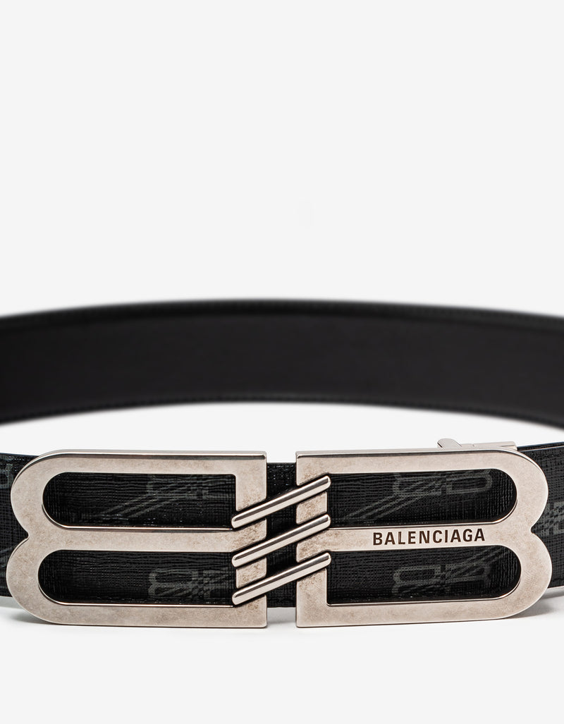 Balenciaga Black Reversible BB Monogram Belt 40mm