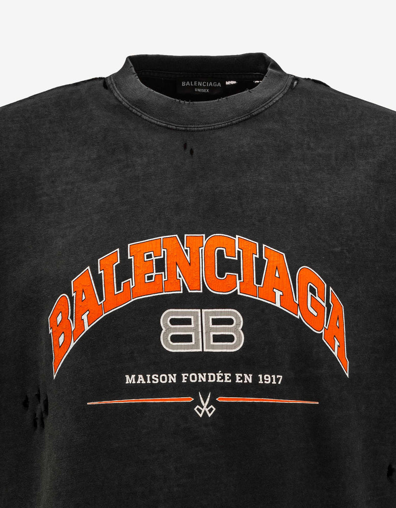 Balenciaga Black Maison Balenciaga Medium Fit T-Shirt