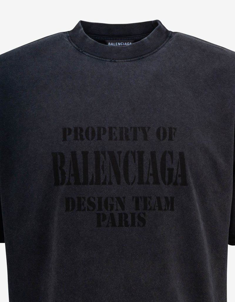 Balenciaga Washed Black Logo Large Fit T-Shirt