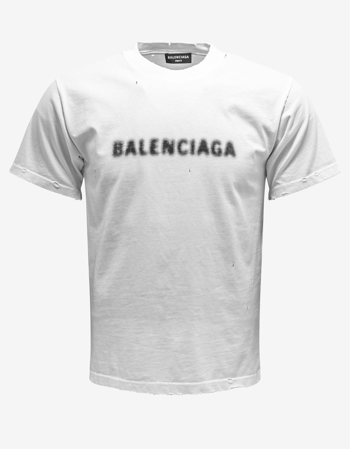 Balenciaga White Faded Logo Small Fit T-Shirt