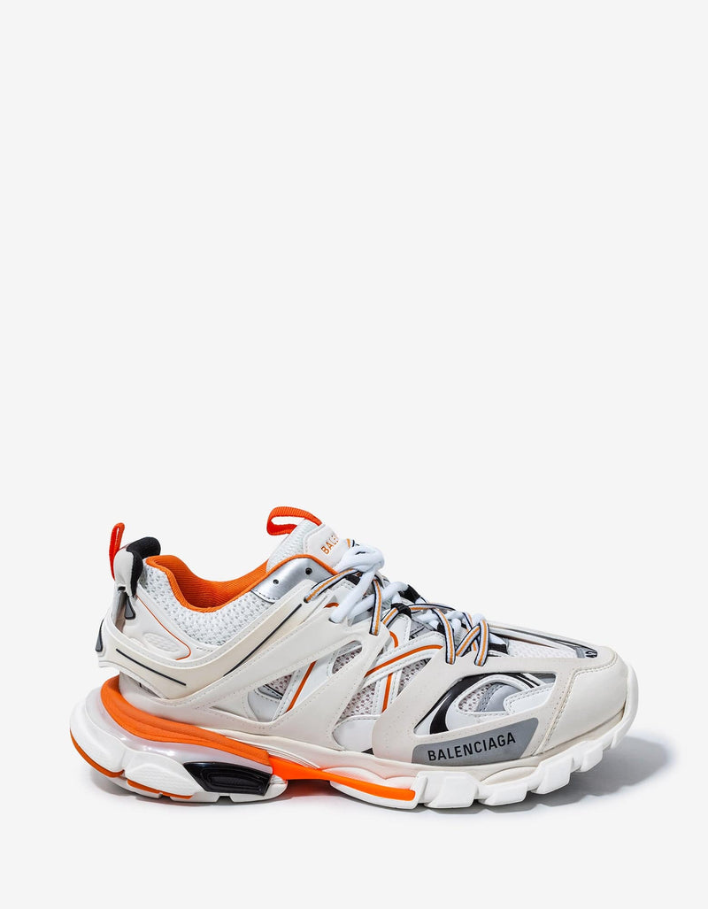 Balenciaga White & Orange Track Trainers