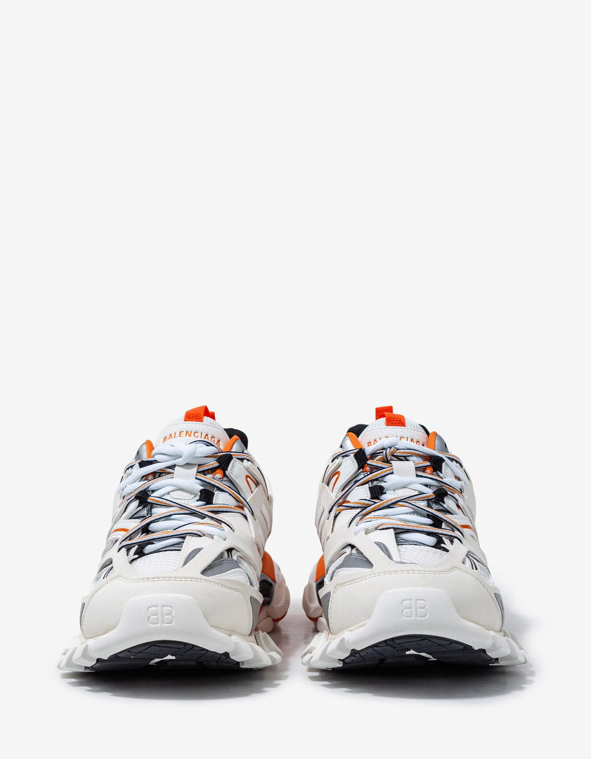 Balenciaga White & Orange Track Trainers