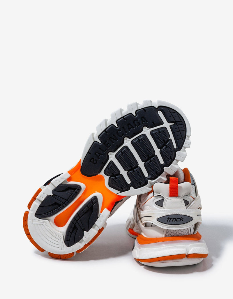 Balenciaga White & Orange Track Trainers