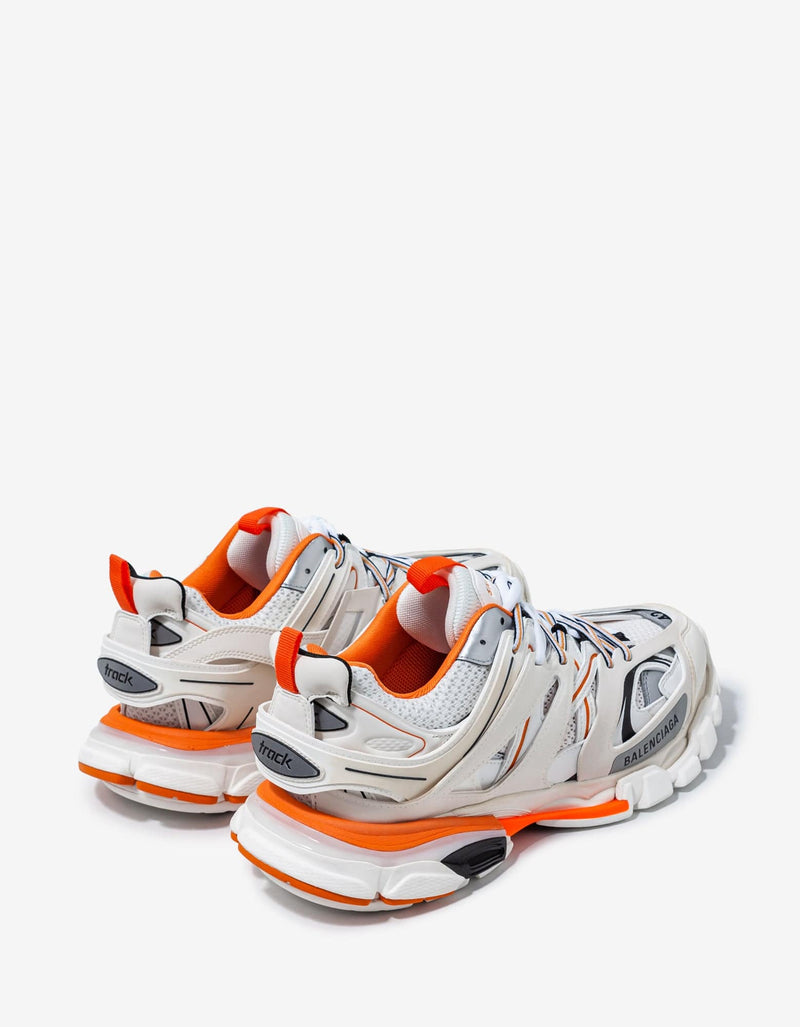 Balenciaga White & Orange Track Trainers