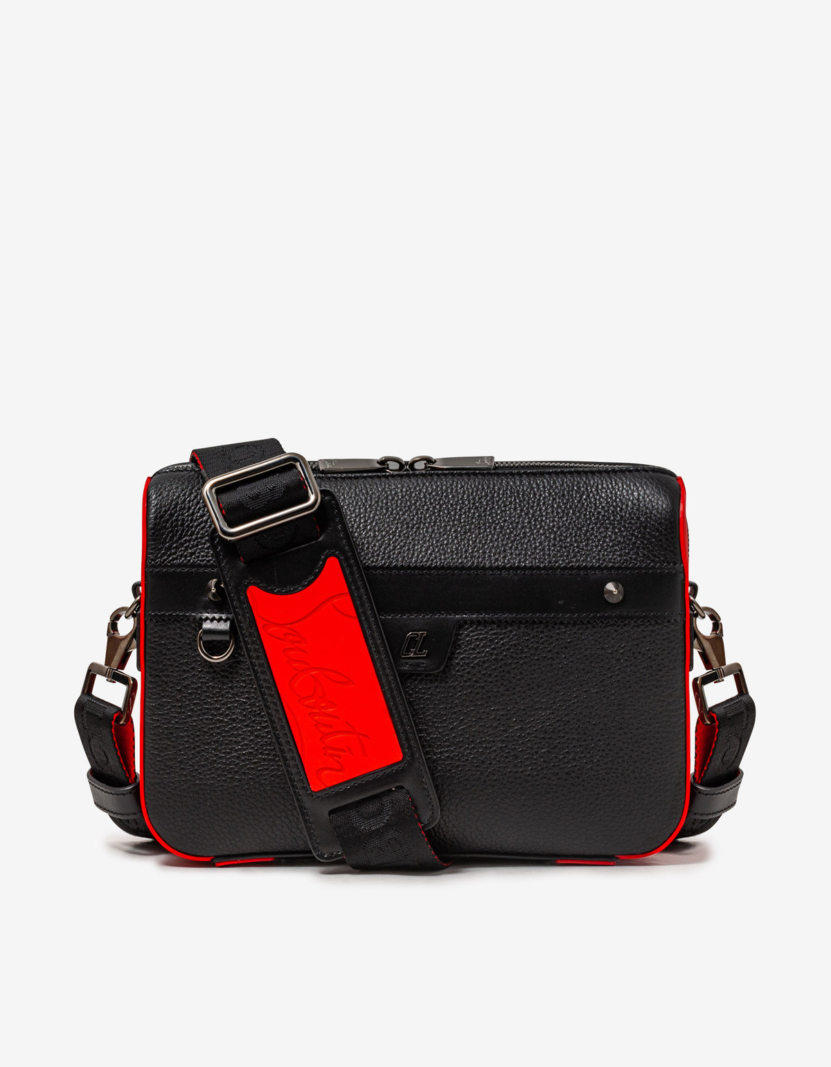 Christian Louboutin Black Ruisbuddy Leather Messenger Bag