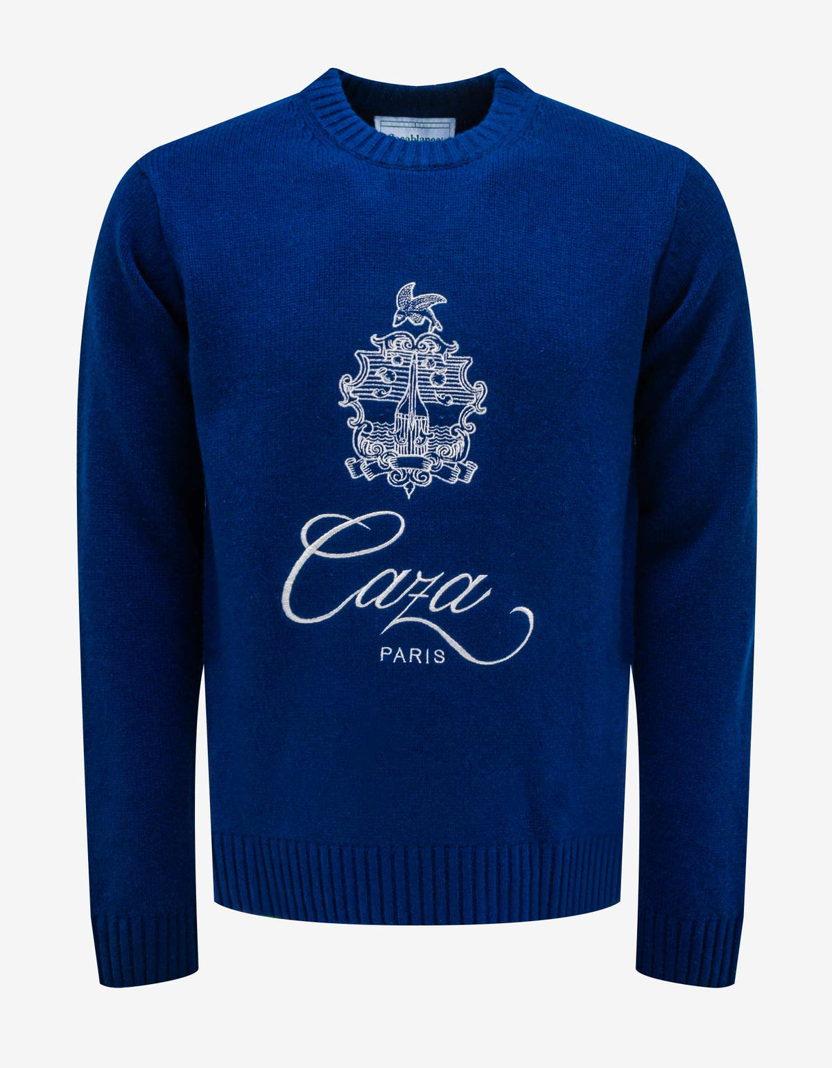 Blue Embleme De Caza Logo Embroidered Sweater