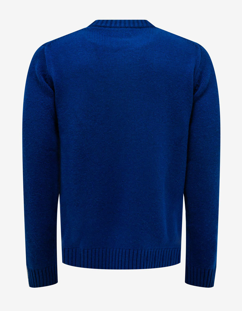 Blue Embleme De Caza Logo Embroidered Sweater