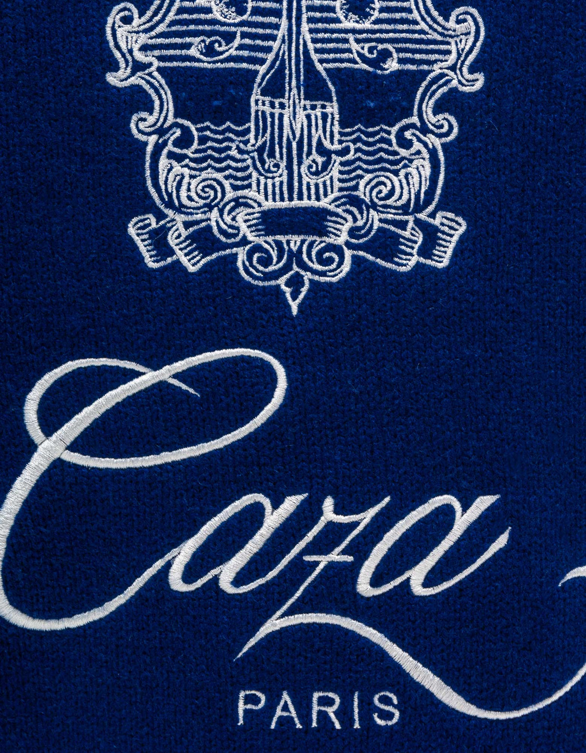 Blue Embleme De Caza Logo Embroidered Sweater