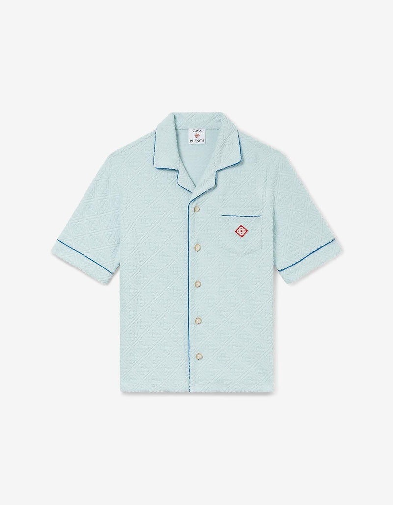 Casablanca Light Blue Monogram Towelling Shirt U-MPS25-SH-085-01