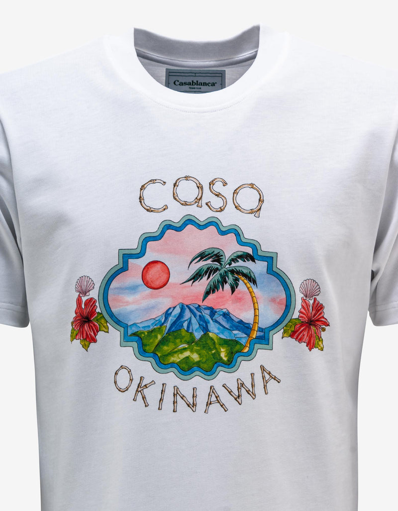 Casablanca White Casa Okinawa Print T-Shirt