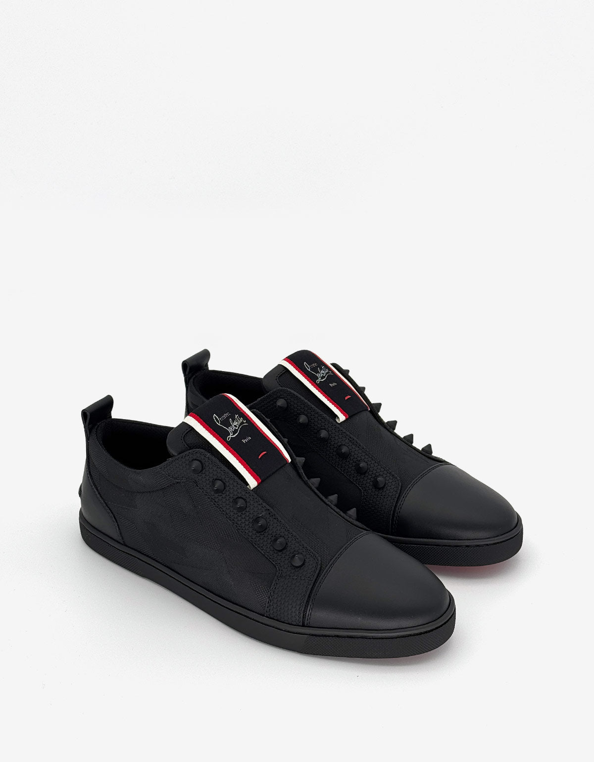 Christian Louboutin F.A.V Fique A Vontade Germoetric Black Trainers 1250333 BK01 