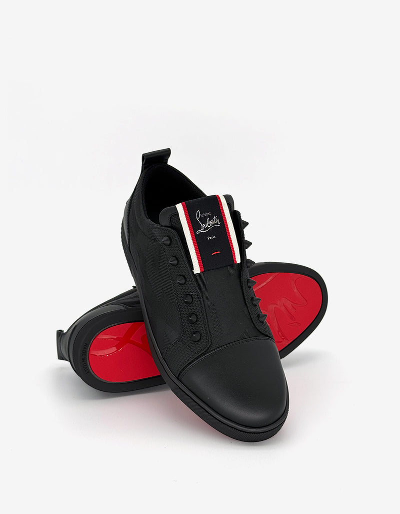 Christian Louboutin F.A.V Fique A Vontade Germoetric Black Trainers 1250333 BK01 