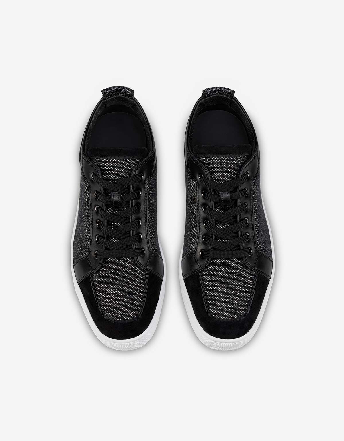 Christian Louboutin Rantulow Black Linen Trainers