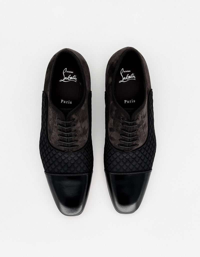 Christian Louboutin Greggo Flat Jacquard Black Shoes