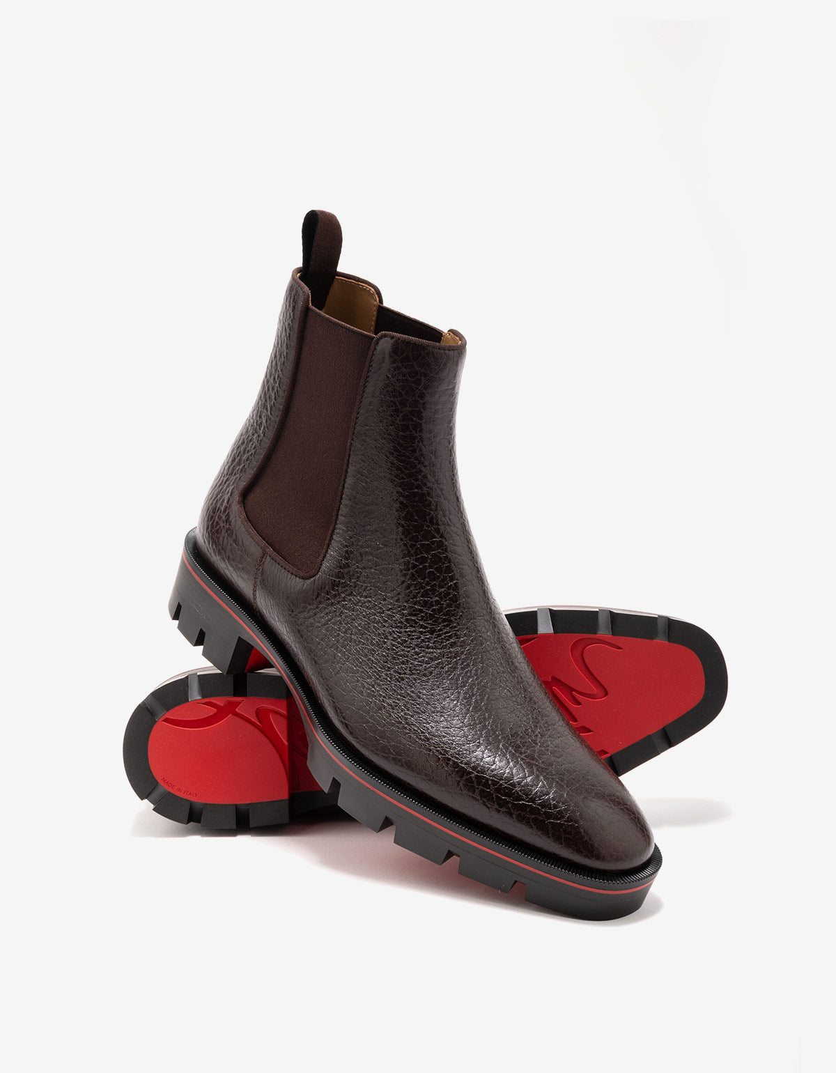 Christian Louboutin Alpinosol Brown Grain Leather Boots