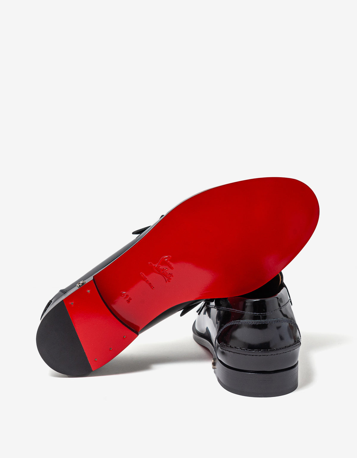 Christian Louboutin No Penny Toile Mono CL Black Loafers