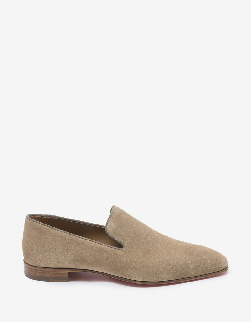 Christian Louboutin Dandelion Beige Suede Leather Loafers