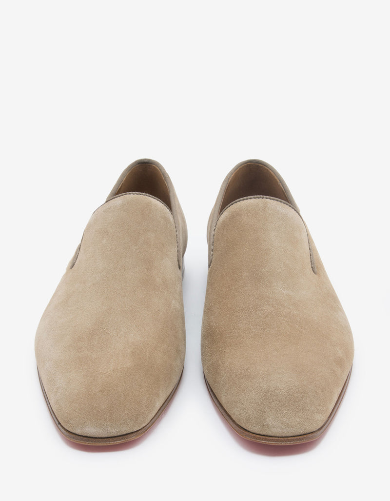 Christian Louboutin Dandelion Beige Suede Leather Loafers