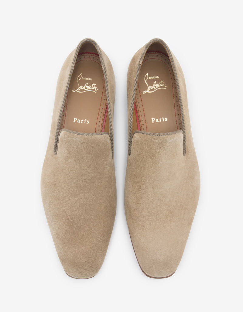 Christian Louboutin Dandelion Beige Suede Leather Loafers