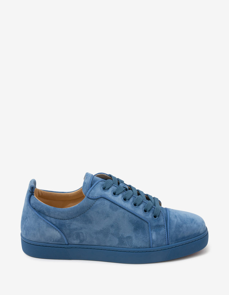 Christian Louboutin Louis Junior Orlato Blue Suede Trainers