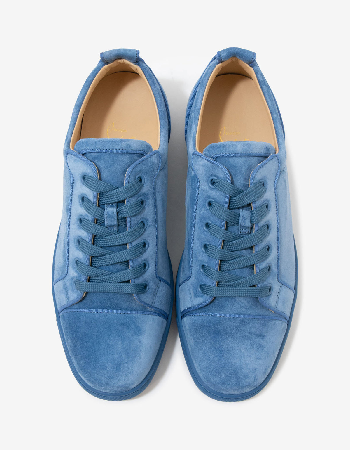 Christian Louboutin Louis Junior Orlato Blue Suede Trainers