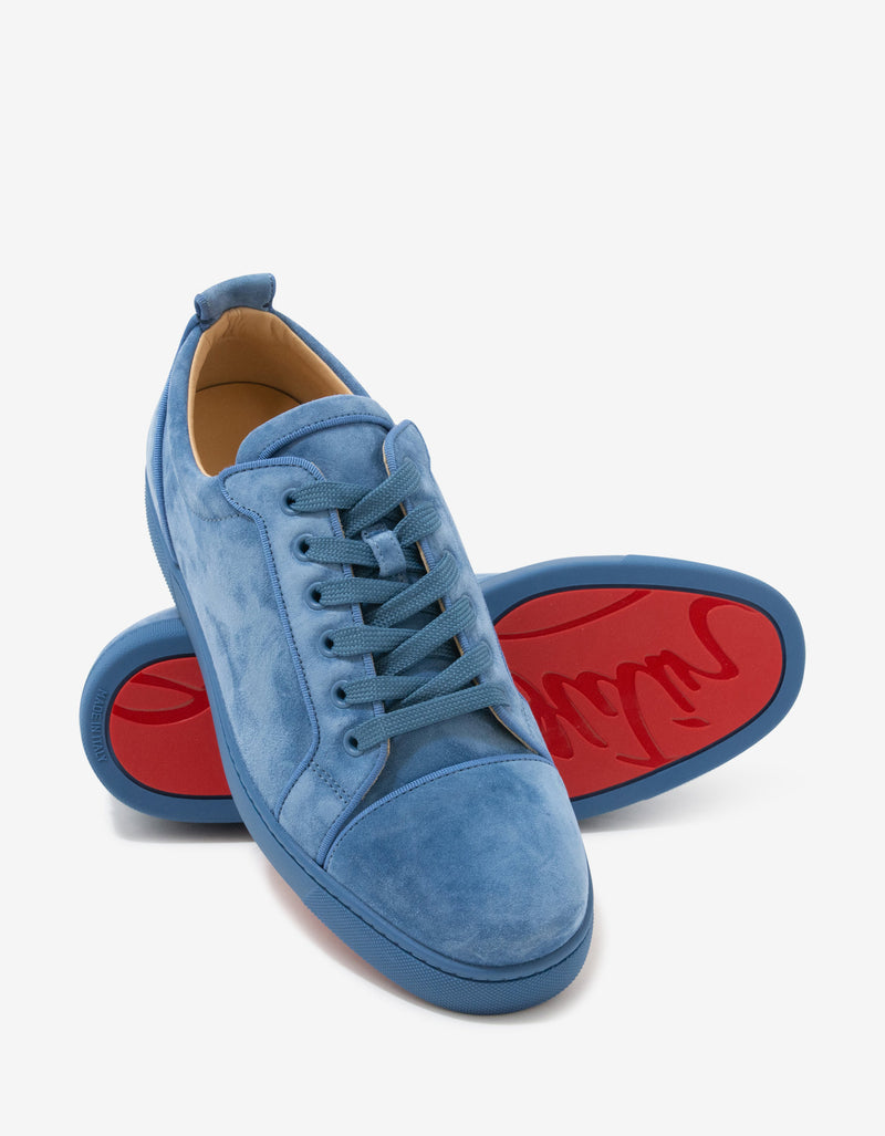 Christian Louboutin Louis Junior Orlato Blue Suede Trainers