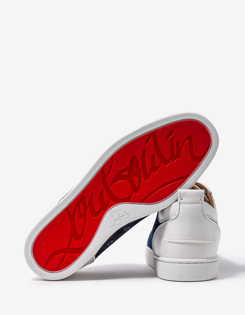 Christian Louboutin Louis Junior Orlato White Mesh Panel Trainers