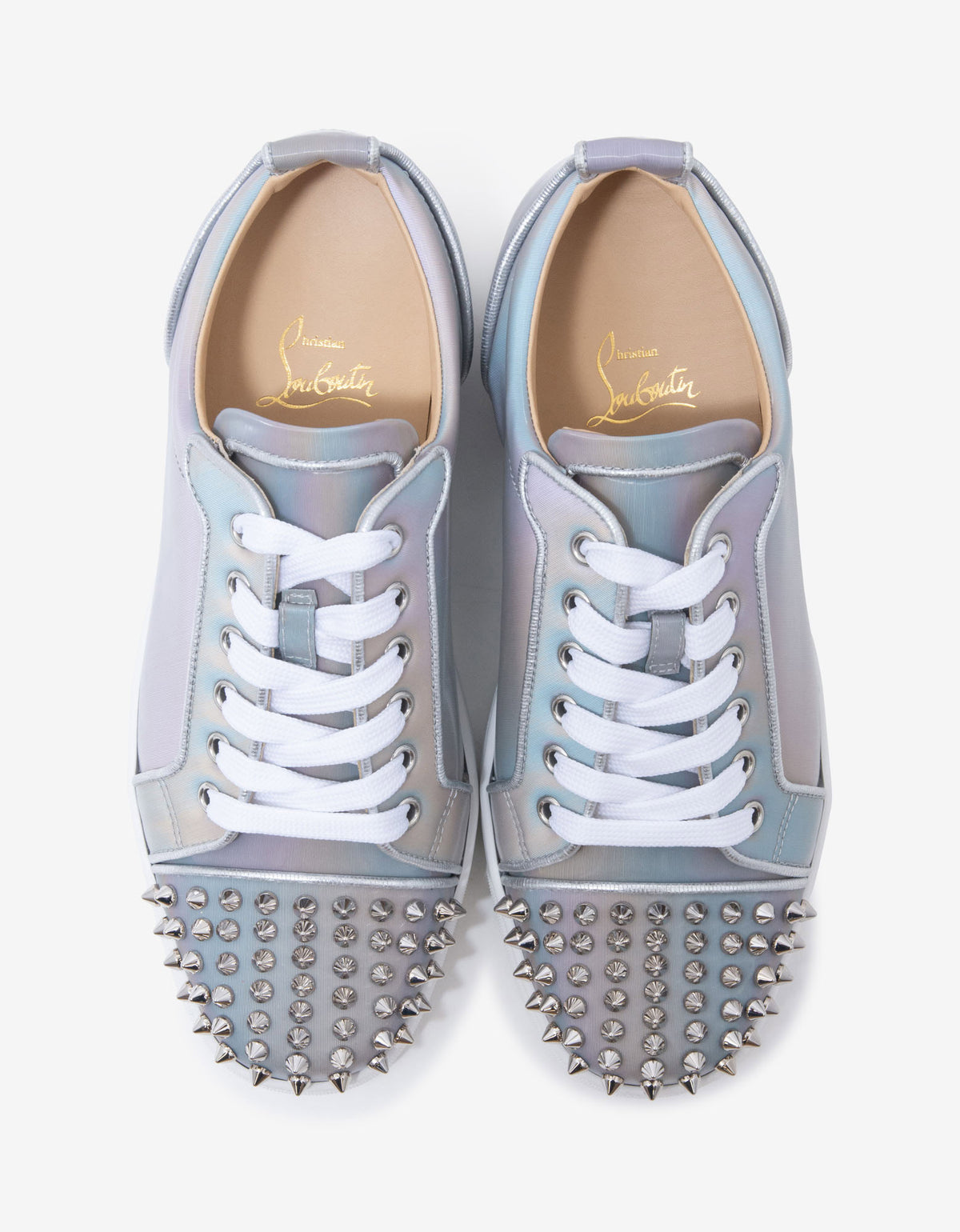 Christian Louboutin Louis Junior Spikes Orlato Nirvana Iridescent Trainers